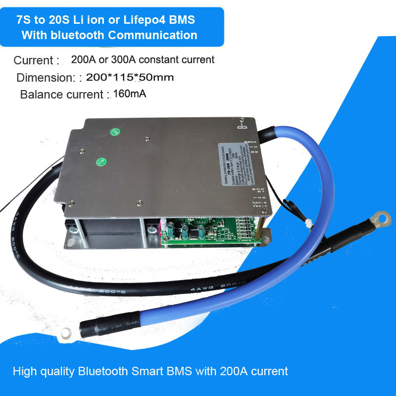 7S 8S 10S 12S 13S 14S 15S 16S 20S 48V 60V 72V li ion or Lifepo4 smart Bluetooth  BMS support 200A or 300A constant charge and discharge current electric  relay BMS –