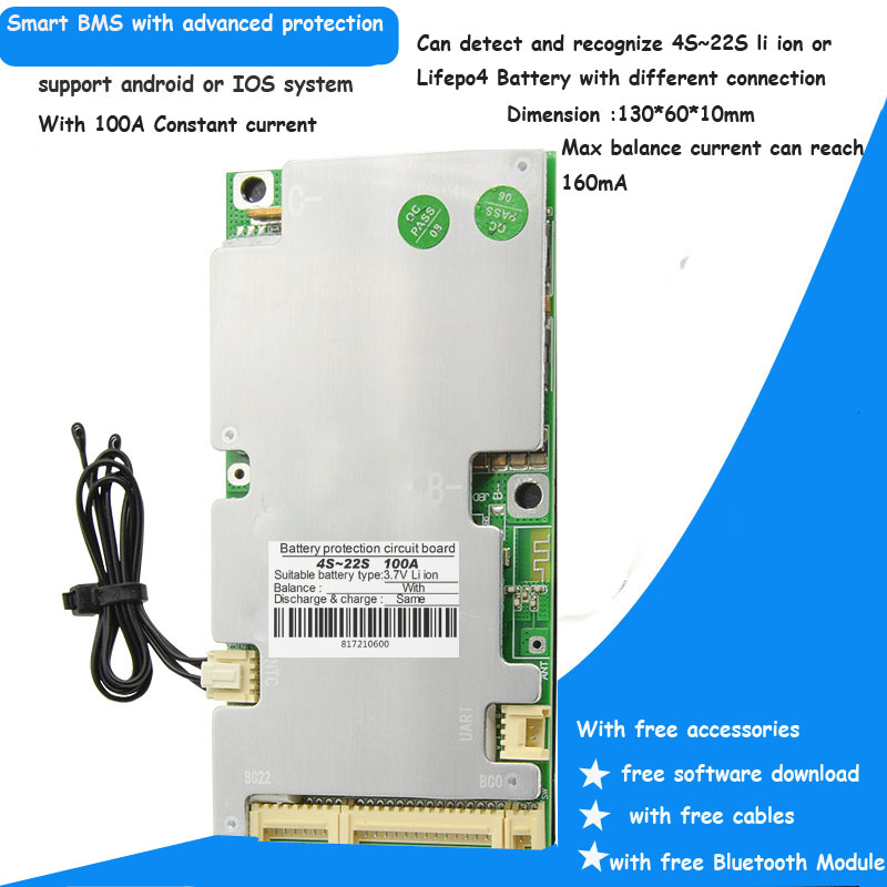 Used - Smart BMS 4S 12V 120A Lithium Lifepo4 Battery Management